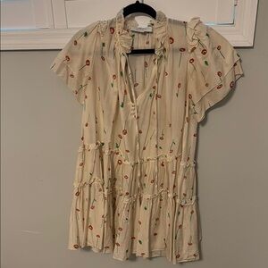 HUNTER BELL multicolored pleated ruffled sundress